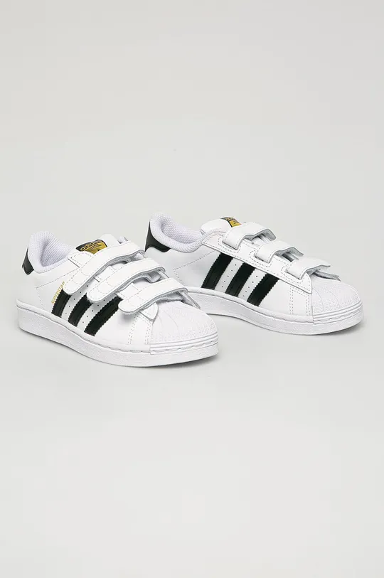 adidas Originals - Buty skórzane dziecięce Superstar EF4838 biały