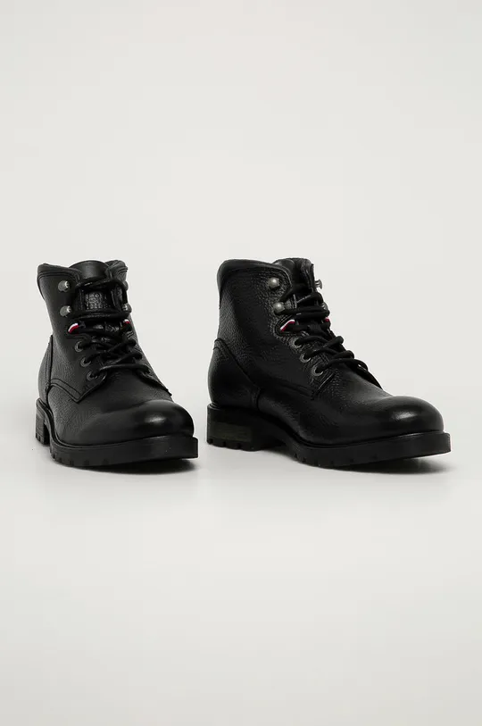 Tommy Hilfiger - Kožená obuv čierna
