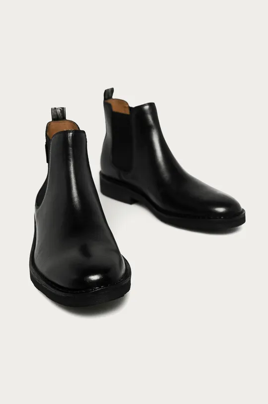 Polo Ralph Lauren - Δερμάτινες μπότες Τσέλσι μαύρο