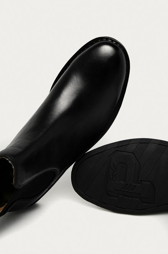 černá Polo Ralph Lauren - Kožené kotníkové boty