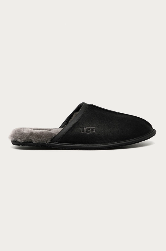 čierna UGG - Kožené papuče Scuff Scuff Pánsky