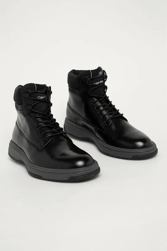 Calvin Klein - Bőr cipő fekete