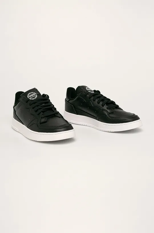 adidas Originals - Кожаные кроссовки Supercourt чёрный