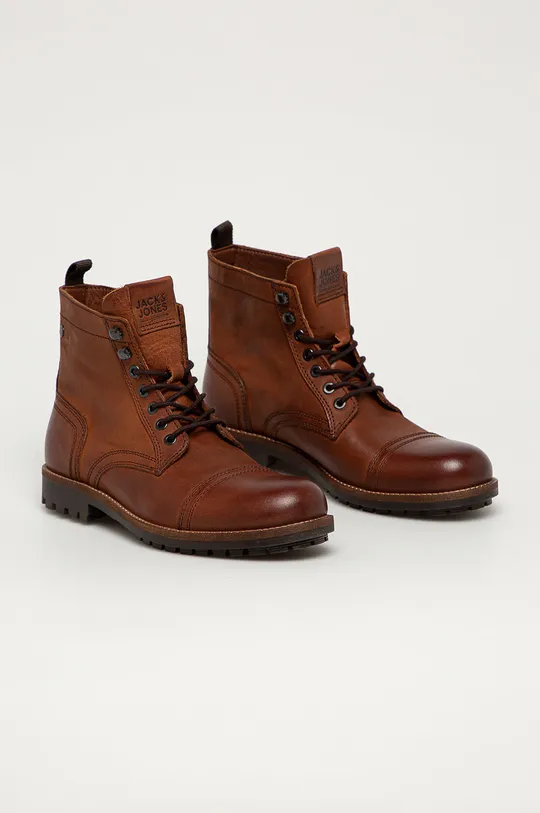 Jack & Jones - Кожаные ботинки коричневый