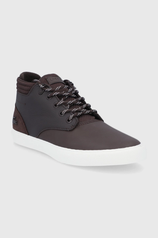 Lacoste Buty zimowe skórzane 740CMA00201W7 brązowy