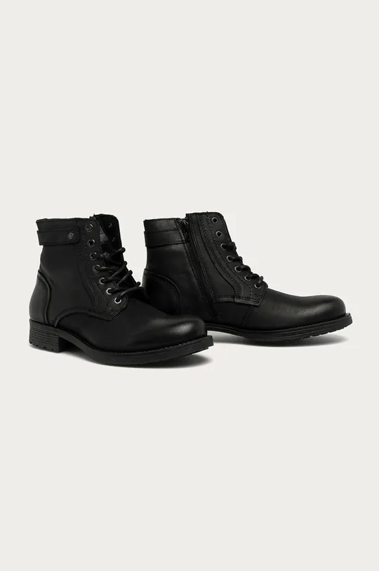 Jack & Jones - Kožená obuv čierna