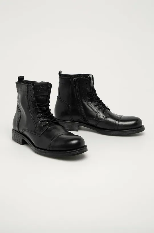 Jack & Jones - Кожаные ботинки чёрный