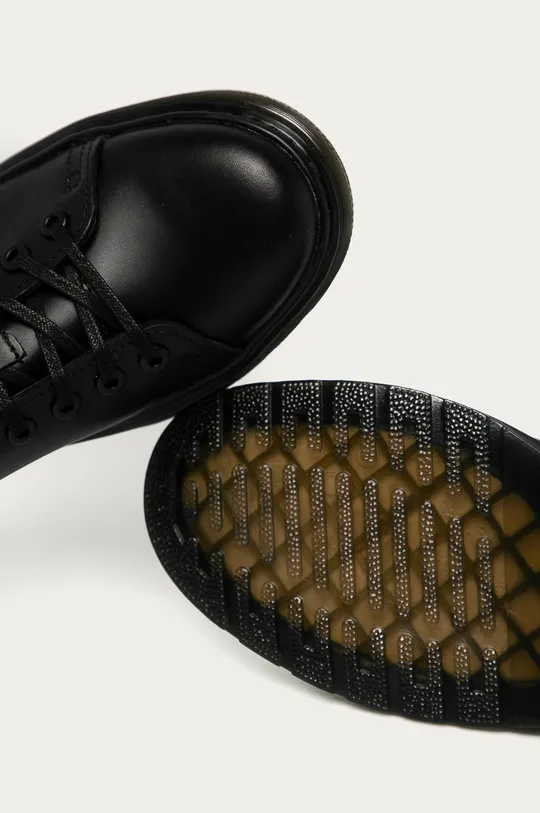 black Dr. Martens leather shoes