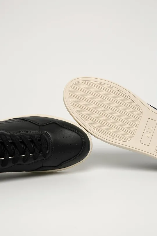 fekete Armani Exchange - Bőr cipő