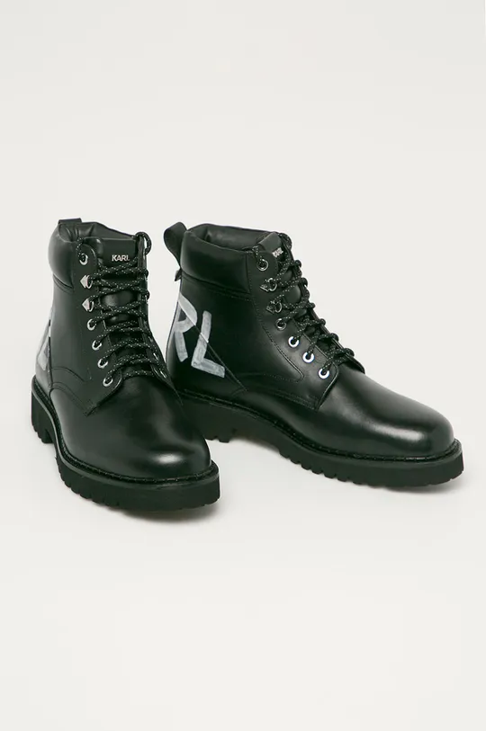Karl Lagerfeld - Kožená obuv čierna