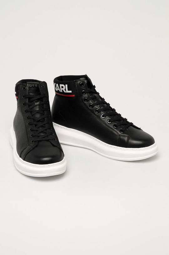 Karl Lagerfeld - Kožené boty černá