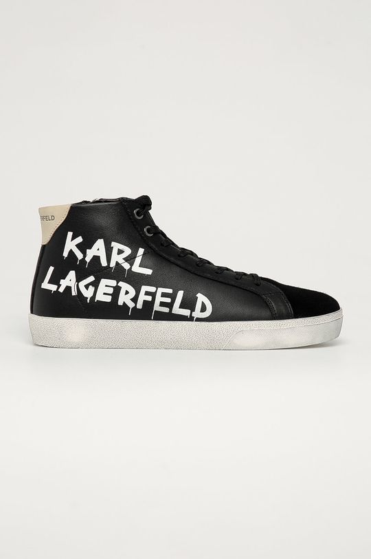 czarny Karl Lagerfeld - Trampki skórzane KL51346.300 Męski