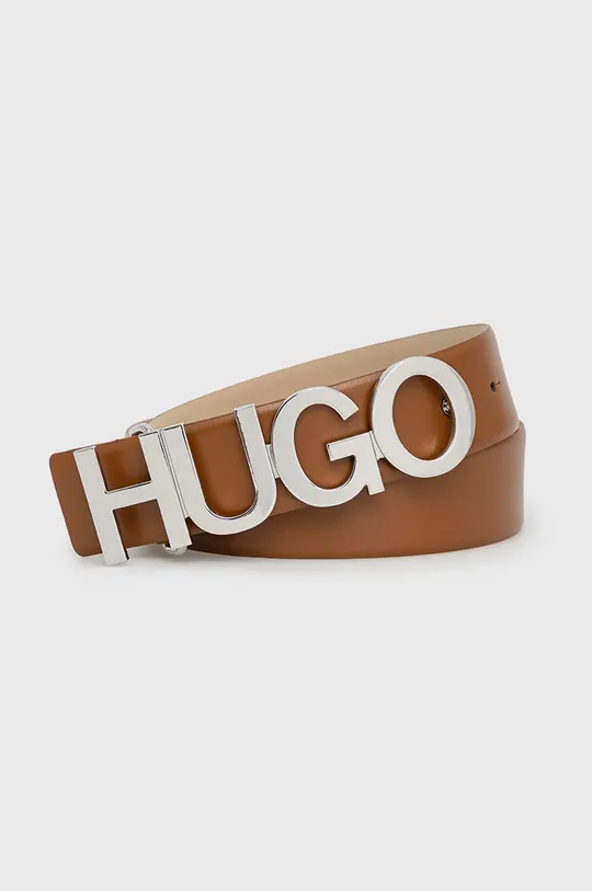 brązowy Hugo - Pasek skórzany 50391327 Damski