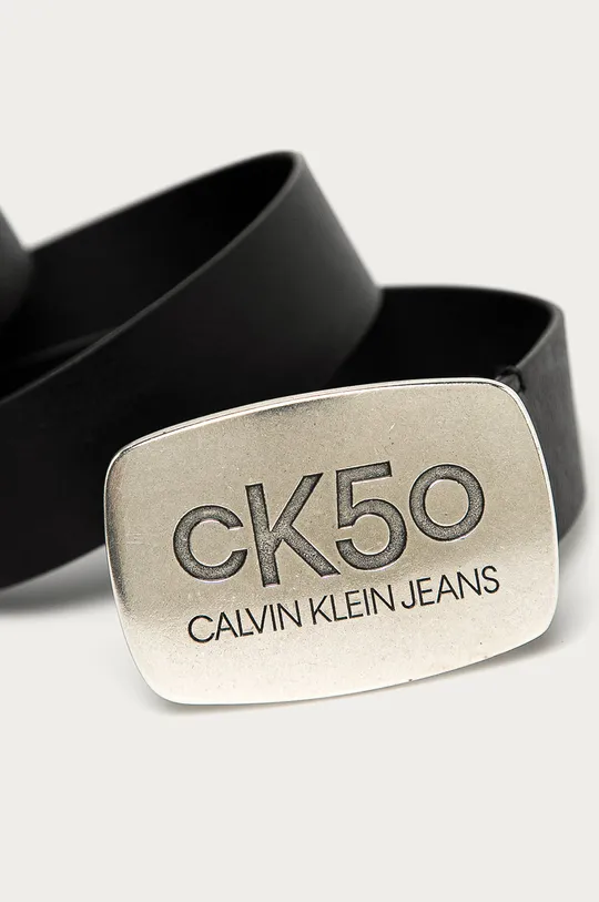 Calvin Klein Jeans - Kožený opasok čierna
