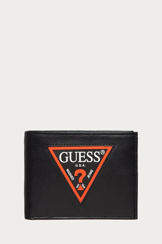 čierna Guess Jeans - Kožená peňaženka Pánsky