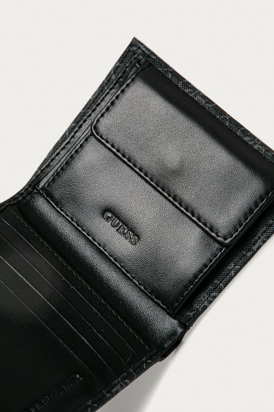 Guess Jeans - Kožená peňaženka + kľúčenka čierna
