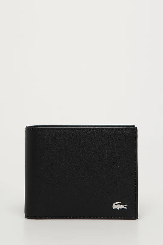 čierna Lacoste - Kožená peňaženka + kľúčenka Pánsky