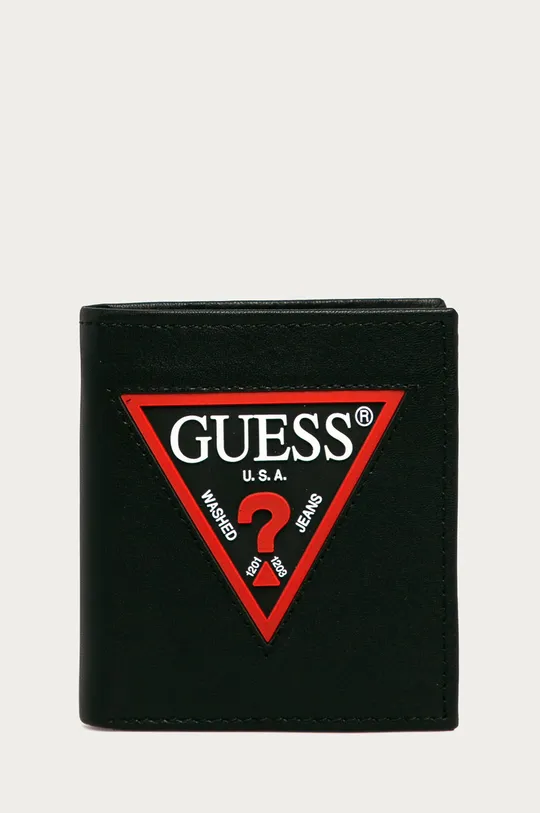 čierna Guess Jeans - Kožená peňaženka Pánsky