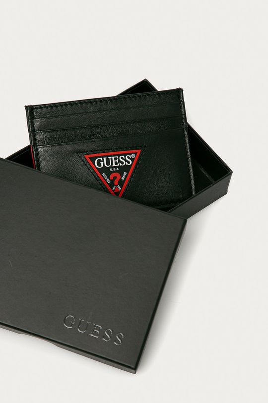 černá Guess Jeans - Kožená peněženka