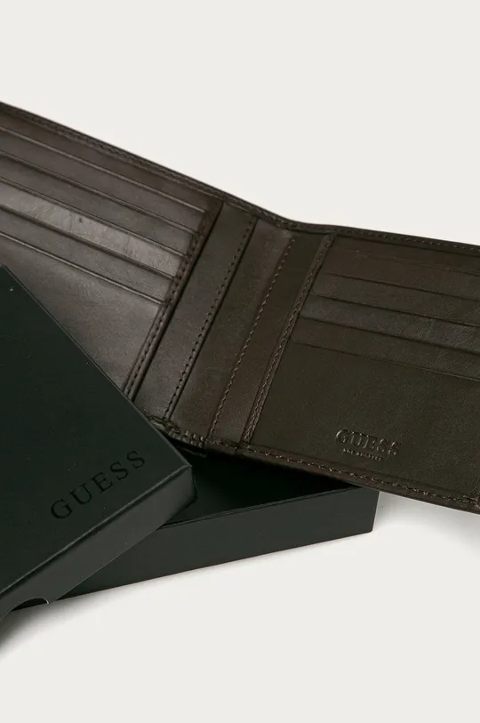 hnedá Guess Jeans - Kožená peňaženka