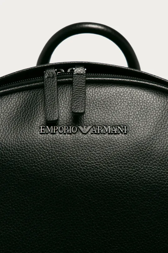 Emporio Armani - Kožený ruksak čierna