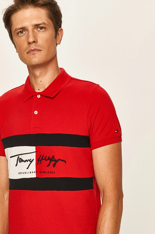 červená Tommy Hilfiger - Polo tričko Pánsky