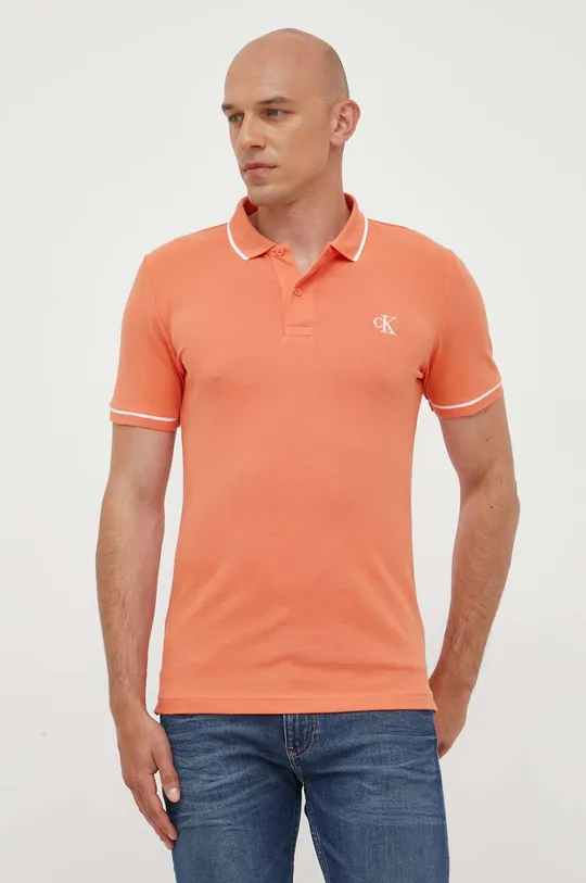 oranžna Polo Calvin Klein Jeans Moški