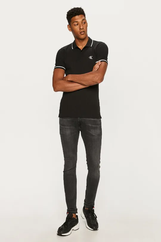 Calvin Klein Jeans Polo črna