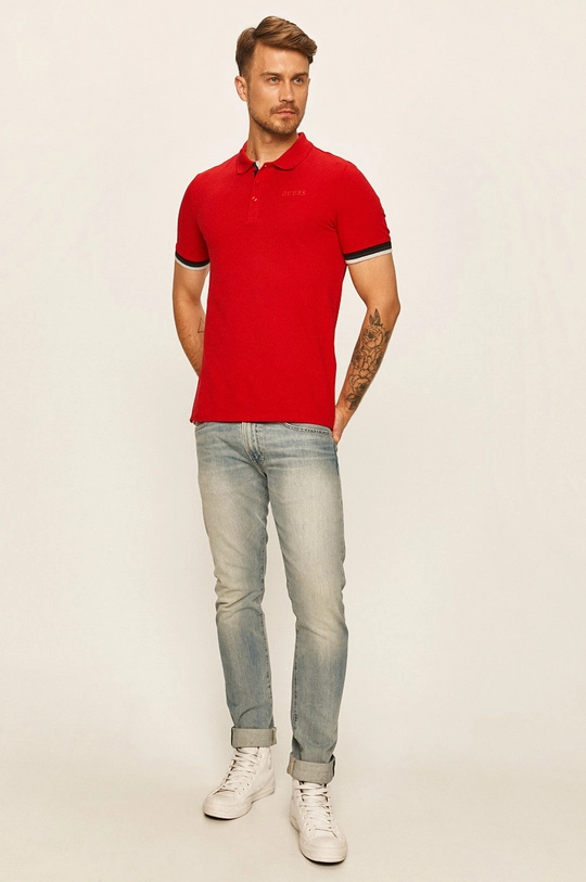 Guess Jeans - Polo tričko červená