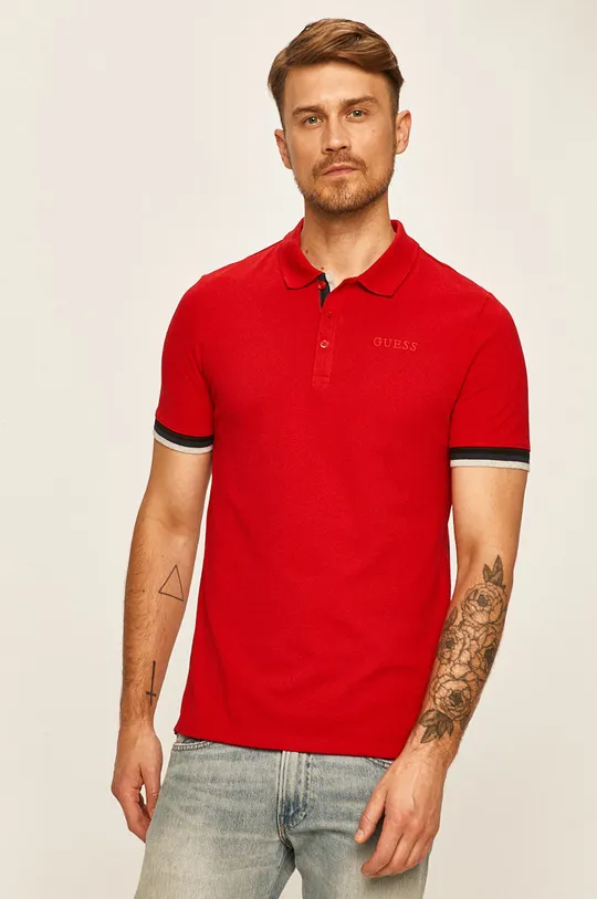 červená Guess Jeans - Polo tričko