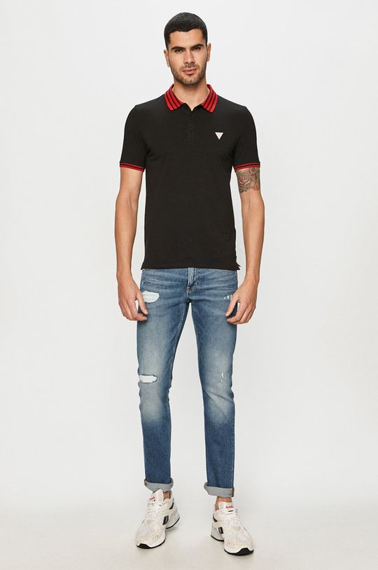Guess Jeans - Polo tričko černá