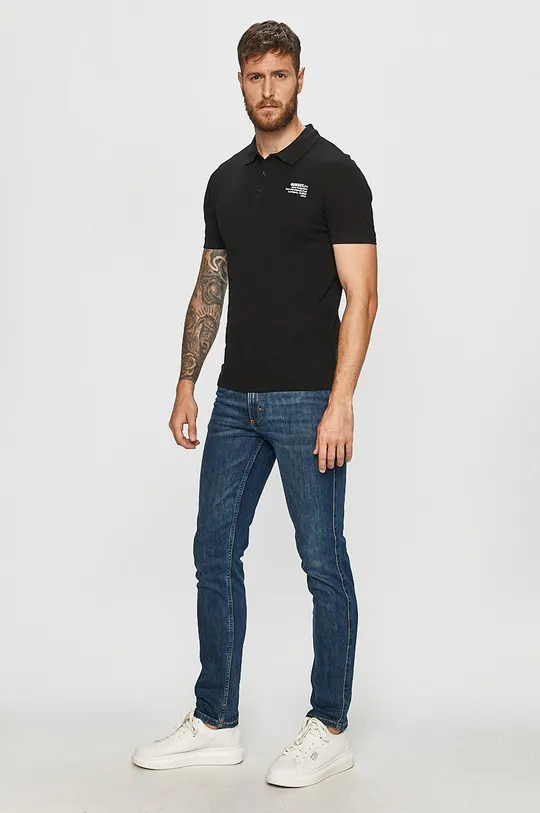 Guess Jeans - Polo tričko čierna