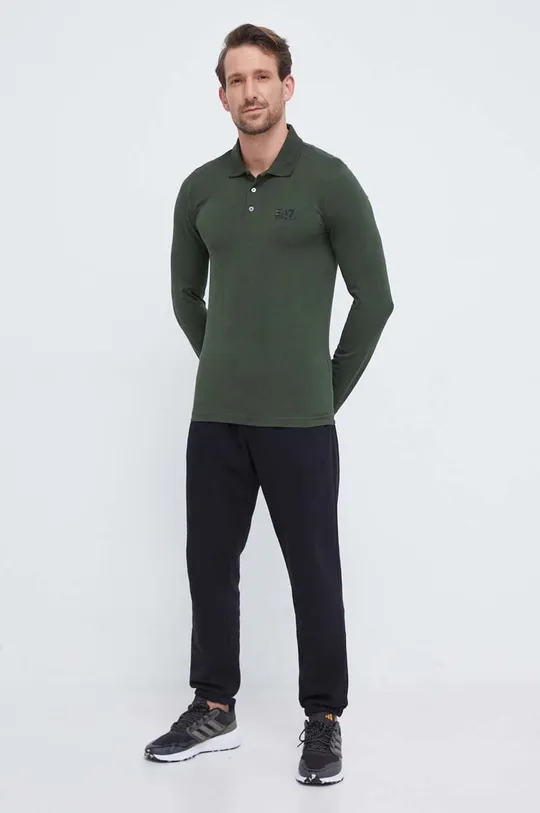 Tričko s dlhým rukávom EA7 Emporio Armani zelená