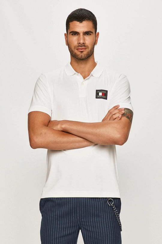 biały Tommy Hilfiger - Polo MW0MW15217