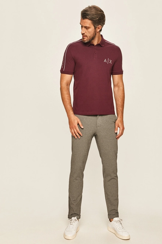 Armani Exchange - Polo tričko fialová