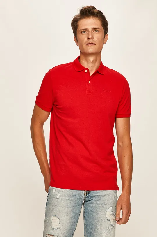 červená Pepe Jeans - Polo tričko Romero Pánsky