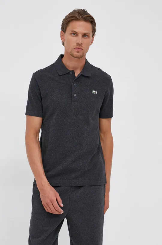 szary Lacoste polo bawełniane YH4801 Męski