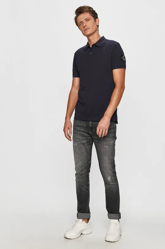 Calvin Klein Jeans - Polo tričko tmavomodrá