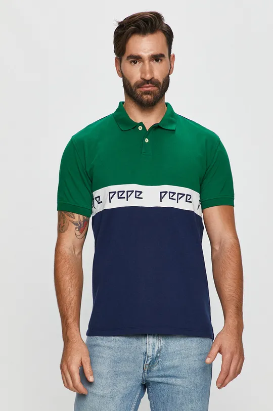 zelená Pepe Jeans - Polo tričko Fidall Pánsky