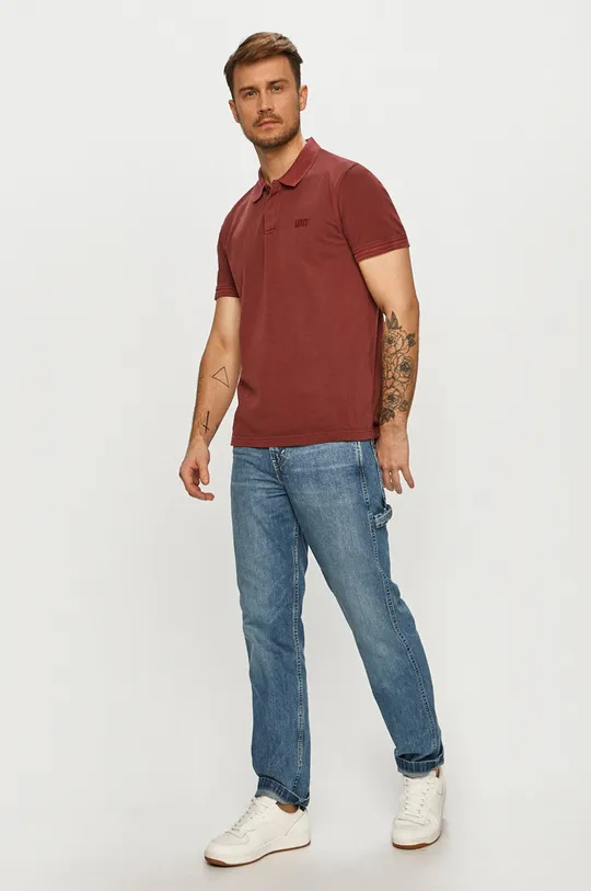 Levi's - Polo tričko burgundské