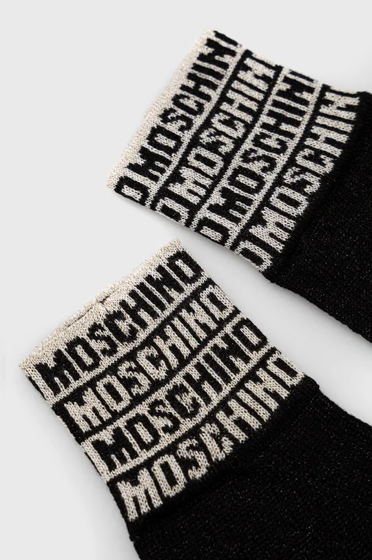 Vlnené rukavice Moschino čierna