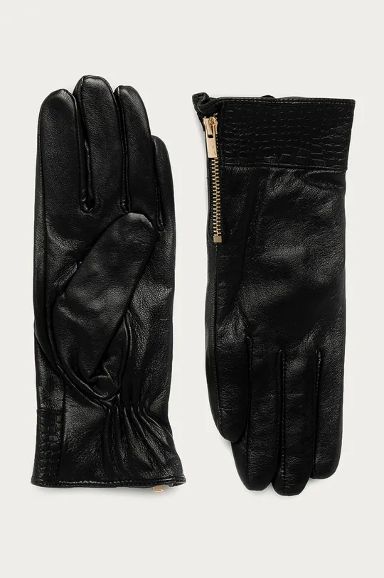 čierna Morgan - Kožené rukavice Dámsky