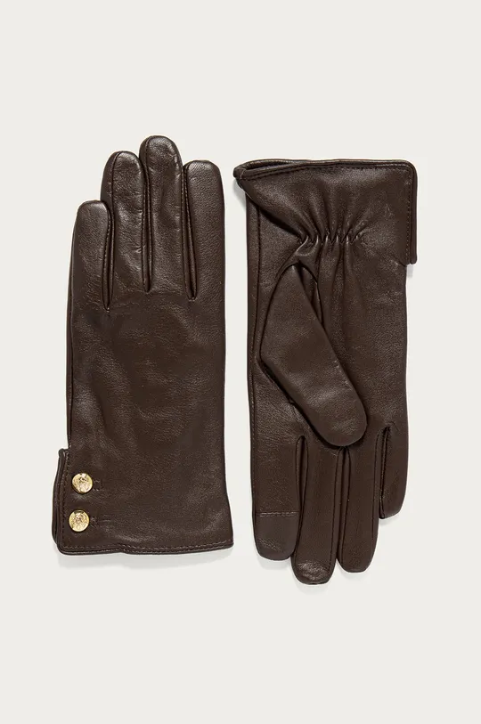 коричневий Lauren Ralph Lauren - Шкіряні рукавички Жіночий