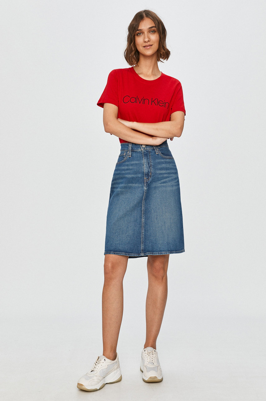 Levi's - Rifľová sukňa modrá