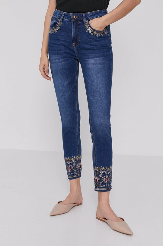 niebieski Desigual - Jeansy 20WWDD55 Damski