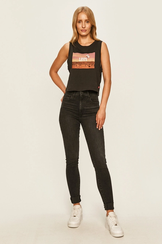 Levi's jeansy Mile High Super Skinny czarny