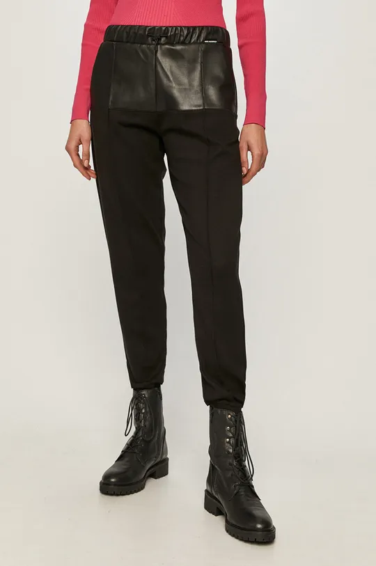 czarny Karl Lagerfeld - Spodnie 206W1060 Damski