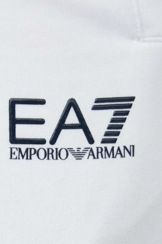 λευκό Βαμβακερό παντελόνι EA7 Emporio Armani