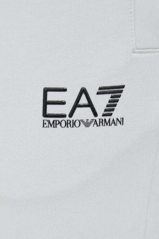 szary EA7 Emporio Armani spodnie dresowe bawełniane