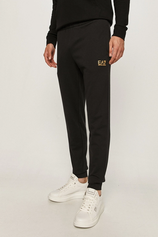 nero EA7 Emporio Armani pantaloni da jogging in cotone Uomo